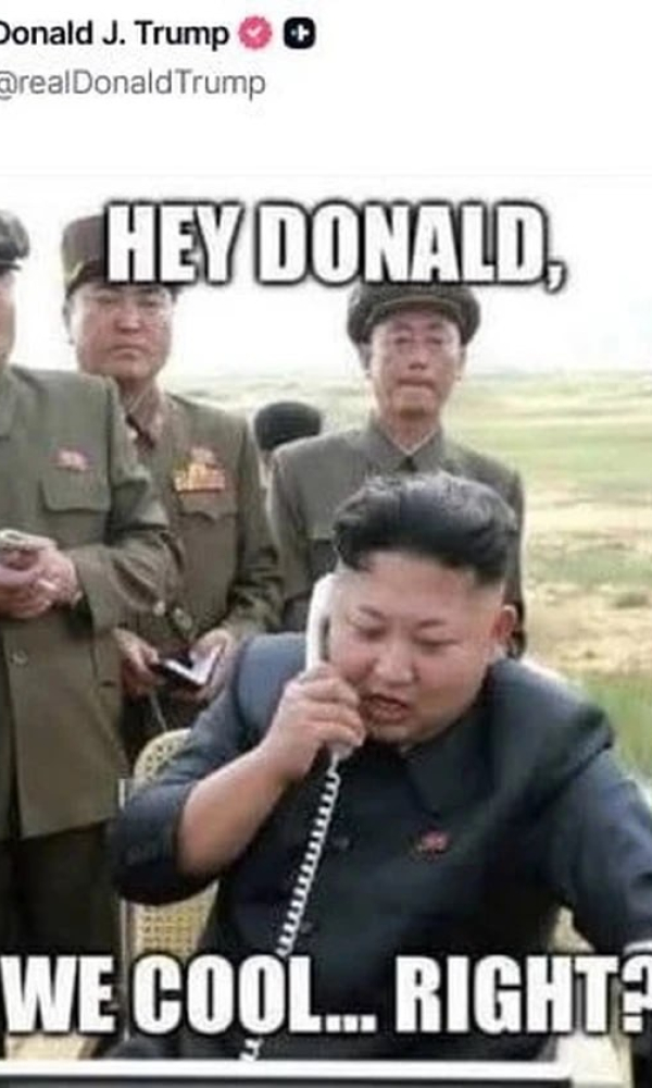 Трамп опубликовал мем с Ким Чен Ыном после заявления о диалоге